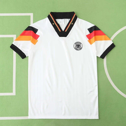 Deutschland 1992 Saison Heim Weiß Retro Trikot Fußballtrikot