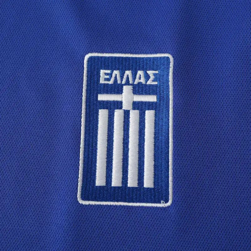 Giorgos Karagounis Greece EURO 2004 Final Blue Retro Home Kit Jersey Soccer Shirt