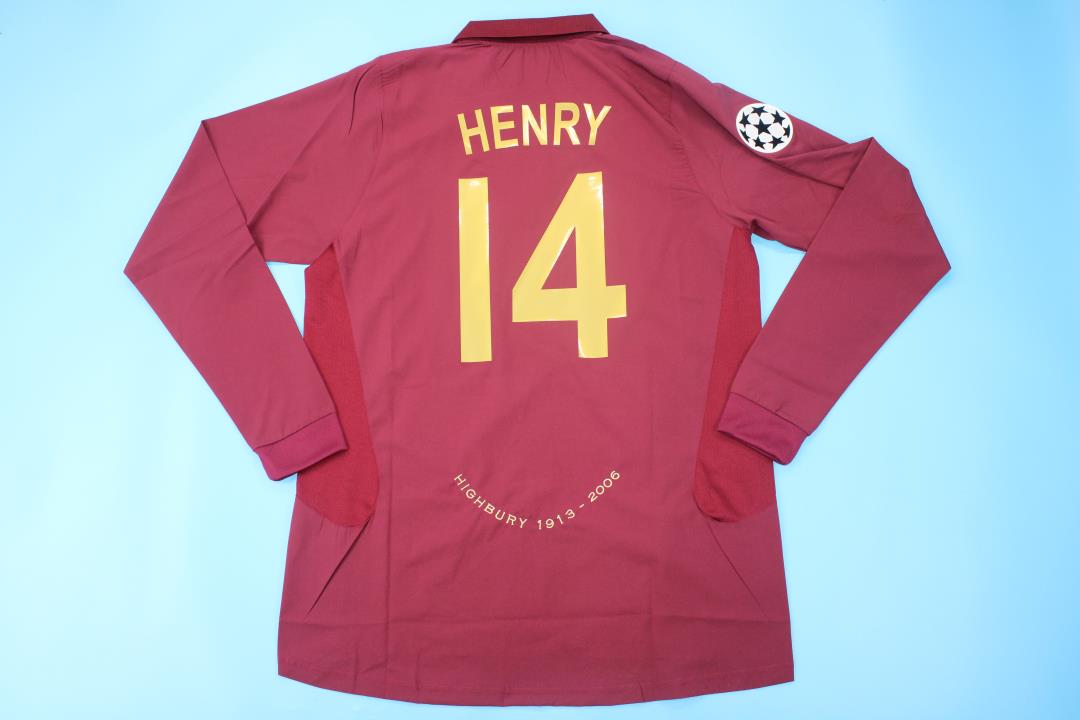 Arsenal 2005-06 Burgundy Champions League Long sleeve Jersey Trikot Maillot