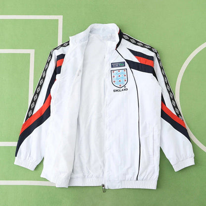 England White Retro Windbreaker Jacket – | Windbreaker Jacke | Coupe-Vent Fußballtrikot