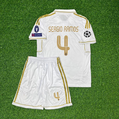 Sergio Ramos #4 Real Madrid 2011-2012 Kids Jersey Soccer Shirt Trikot