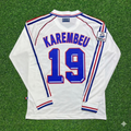Christian Karembeu #19 France 1998 World Cup White Away Long Sleeve Retro Jersey