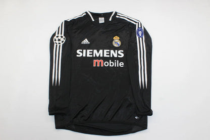 David Beckham Real Madrid 2004-2005 Away Black Long Sleeve Retro Jersey