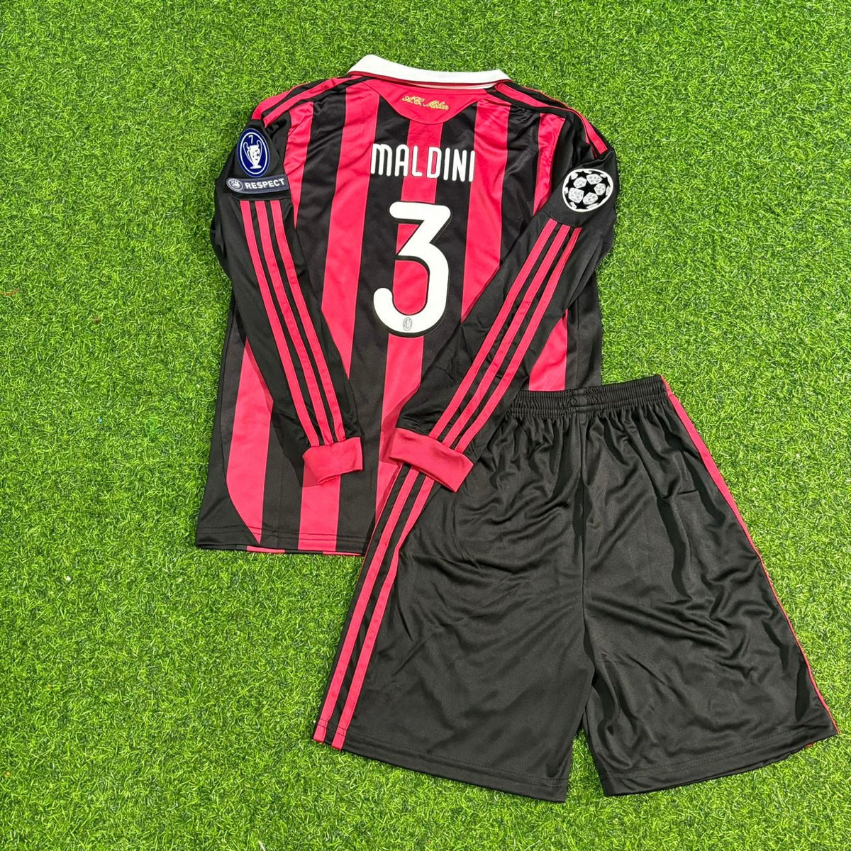 Paolo Maldini AC Mailand 2008-2009 Letzte Saison Kinder Langarm Trikot Retro