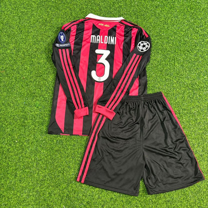 Paolo Maldini AC Mailand 2008-2009 Letzte Saison Kinder Langarm Trikot Retro