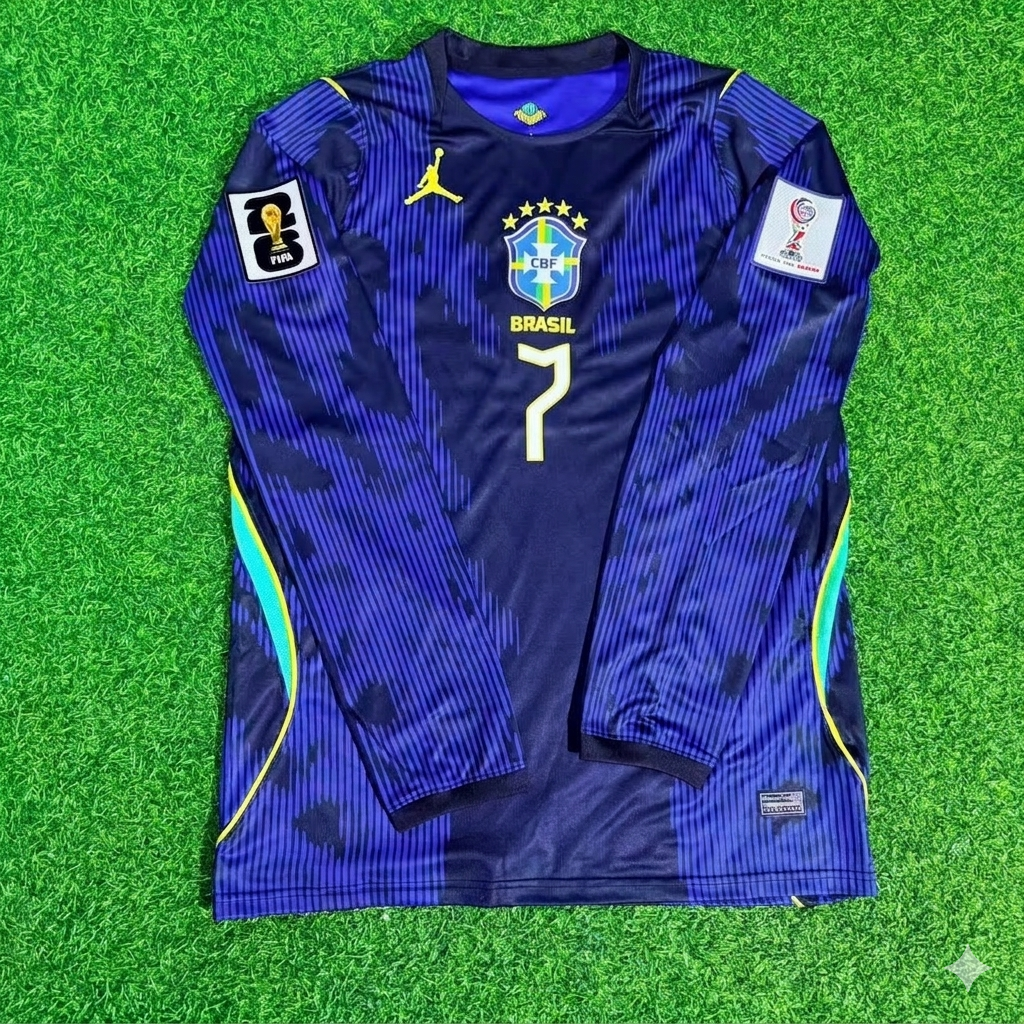 Vinicius Júnior 7# Brazil 2026 World Cup Sleeve Blue Away Jersey Trikot