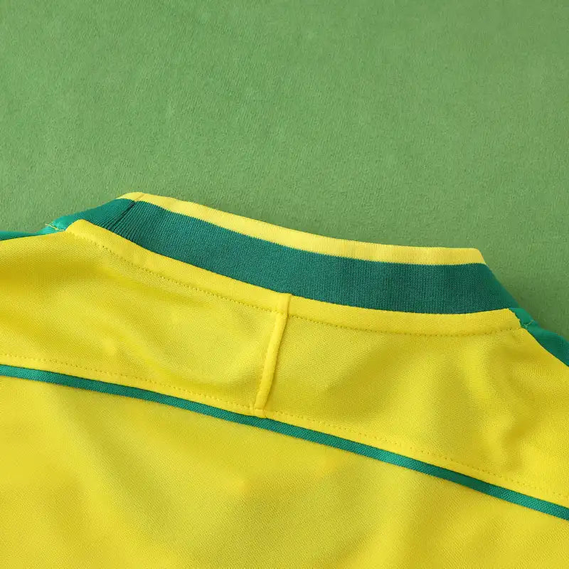 Brasilien 1998 Heimtrikot Gelb Langarm Retro Trikot Fußballtrikot