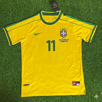 Romário #11 Brazil 1998 World Cup Retro Jersey Soccer Shirt