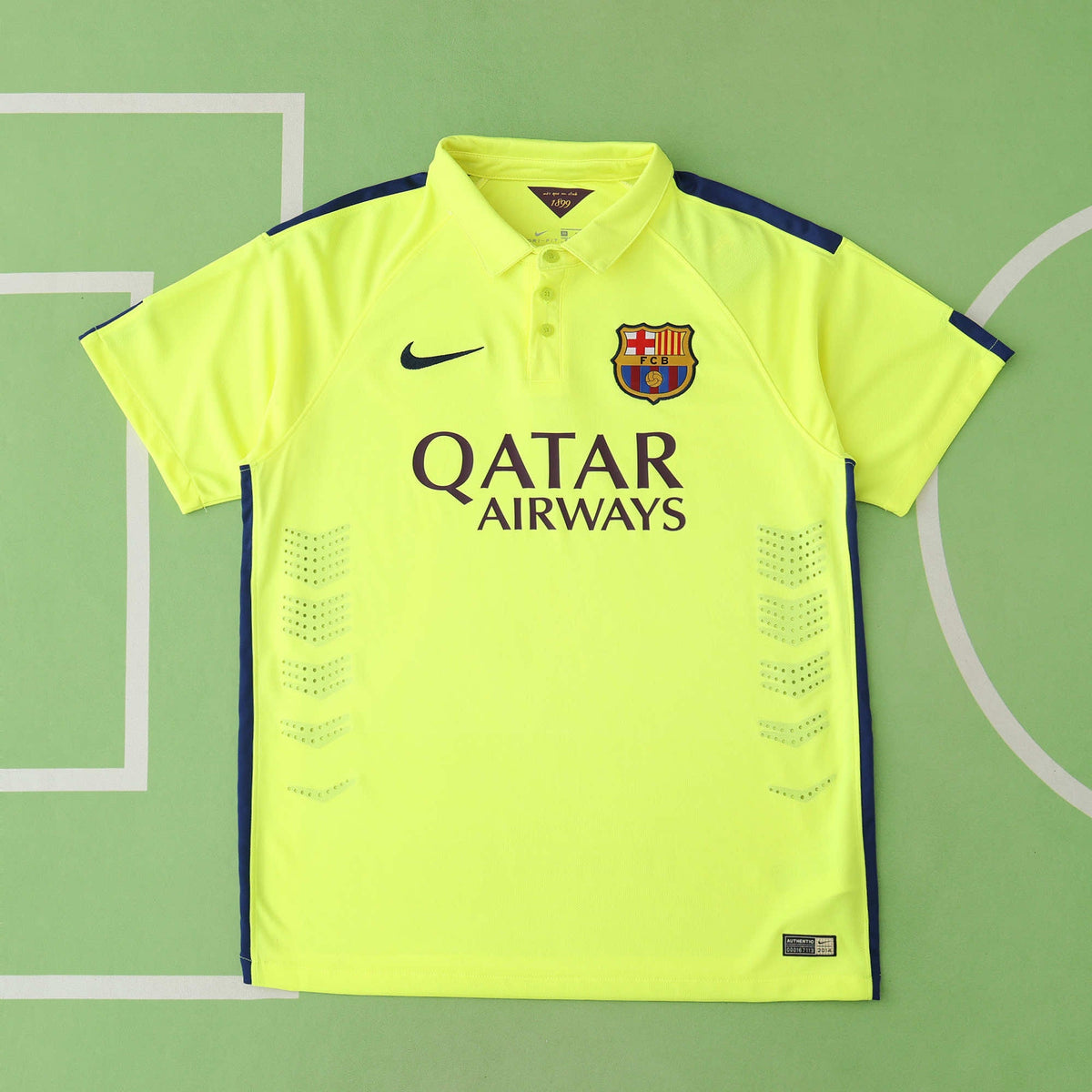 Lionel Messi Barcelone 14/15 Maillot Rétro Jaune Trikot Maglia Chemise de football