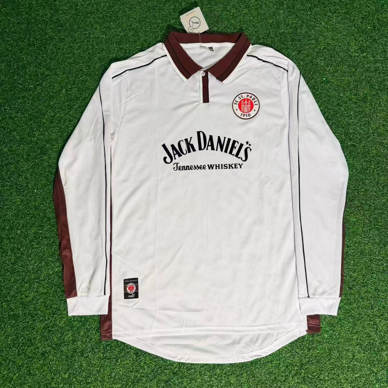 Gerald Asamoah FC St. Pauli Langarm-Spezial-Heim-Retro-Fußballtrikot