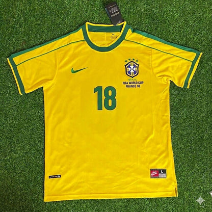 Leonardo Araújo #18 Brazil 1998 World Cup Retro Jersey Soccer Shirt