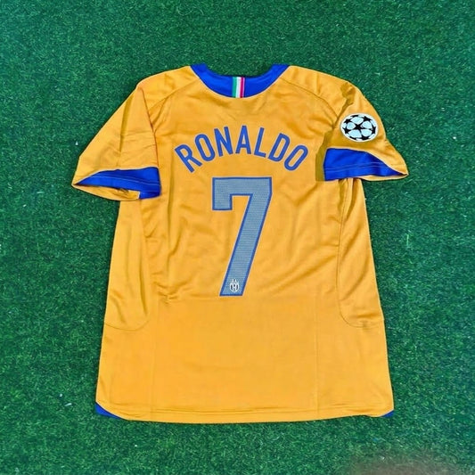 Cristiano Ronaldo #7 Juventus Gelbes Drittes Retro Fußballtrikot