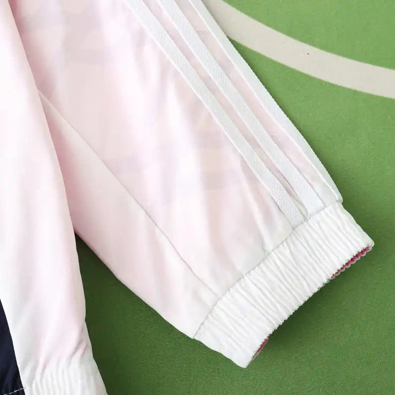 Deutschland Beidseitiger Windbreaker – Wendbare Jacke Weiß Rosa