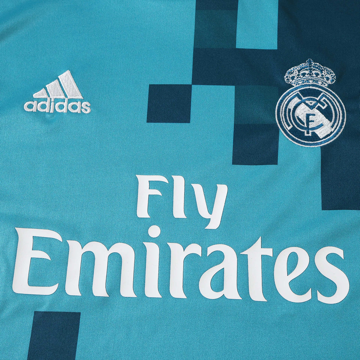 Real Madrid C.F. 2017-2018 Season Retro Third Kids Long Sleeve Football Jersey Trikot Maillot
