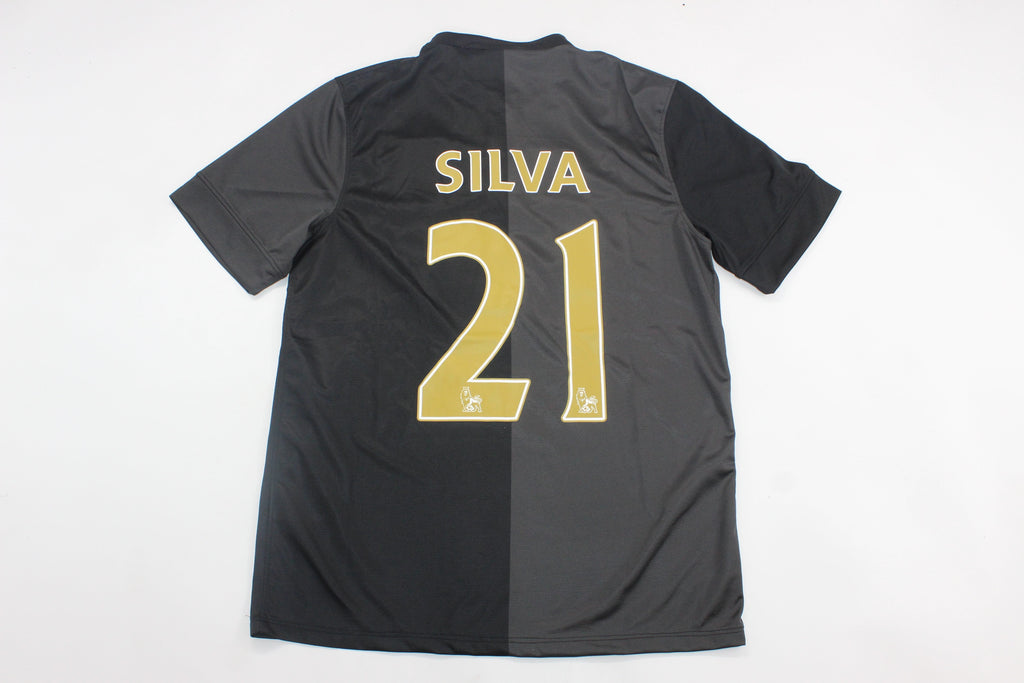 David Silva Manchester City 2013-2014  Retro Kit Jersey Trikot Maglia Soccer Shirt