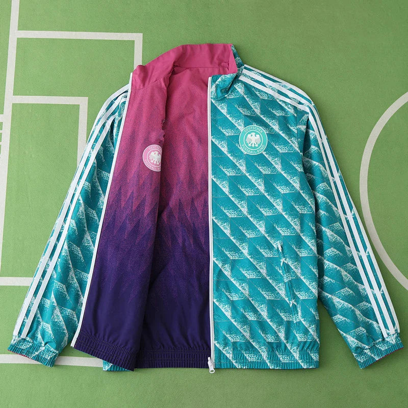 Allemagne Deutschland Coupe-vent Double Face - Veste Réversible Verte