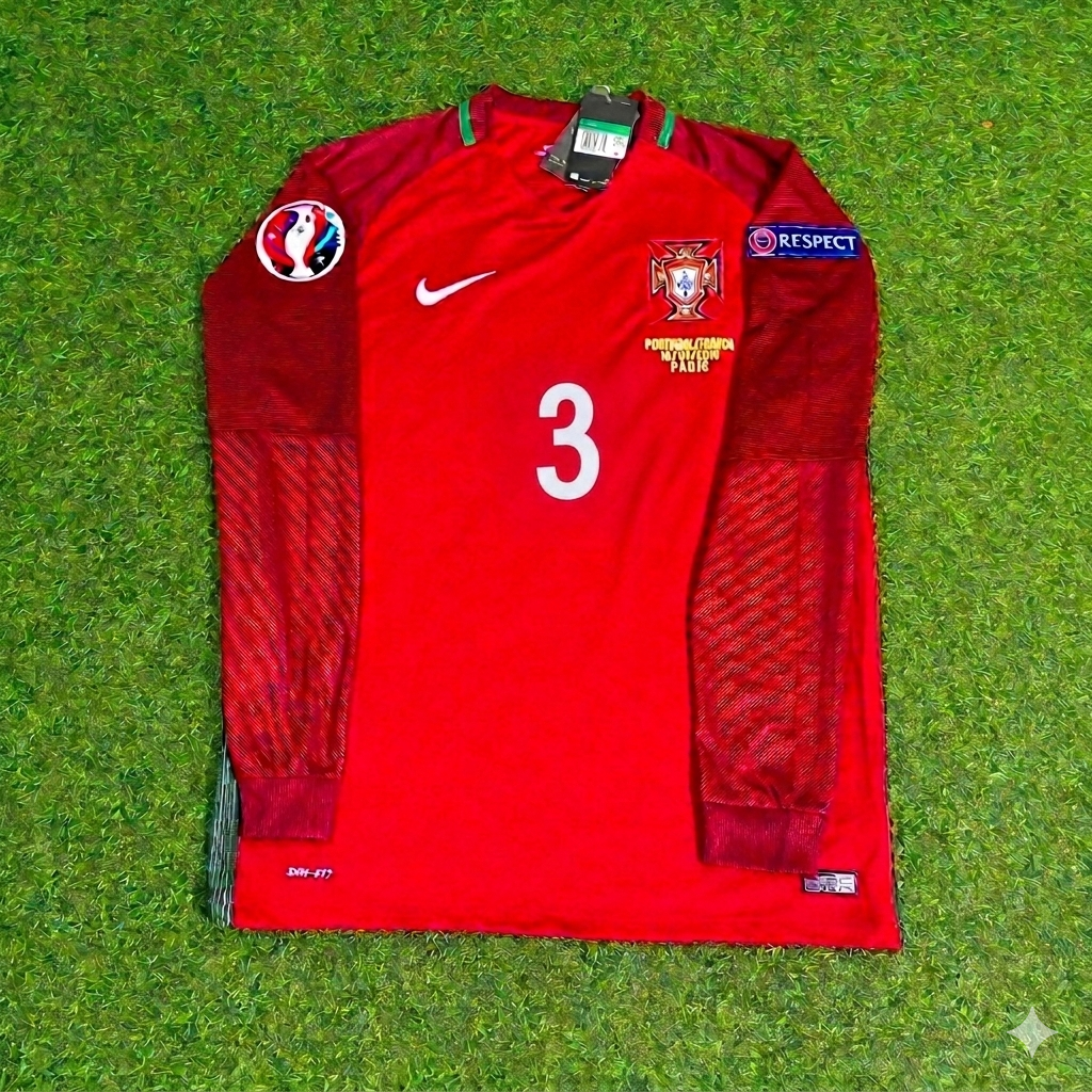 Pepe 3 – Portugal EURO 2016 Finale Retro-Fußballtrikot mit langen Ärmeln