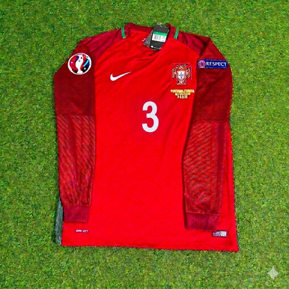 Pepe 3 – Portugal EURO 2016 Finale Retro-Fußballtrikot mit langen Ärmeln