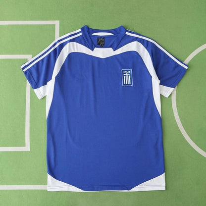 Greece EURO 2004 Final Blue Retro Home Kit Jersey Soccer Shirt