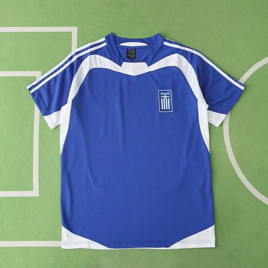 Greece EURO 2004 Final Blue Retro Home Kit Jersey Soccer Shirt
