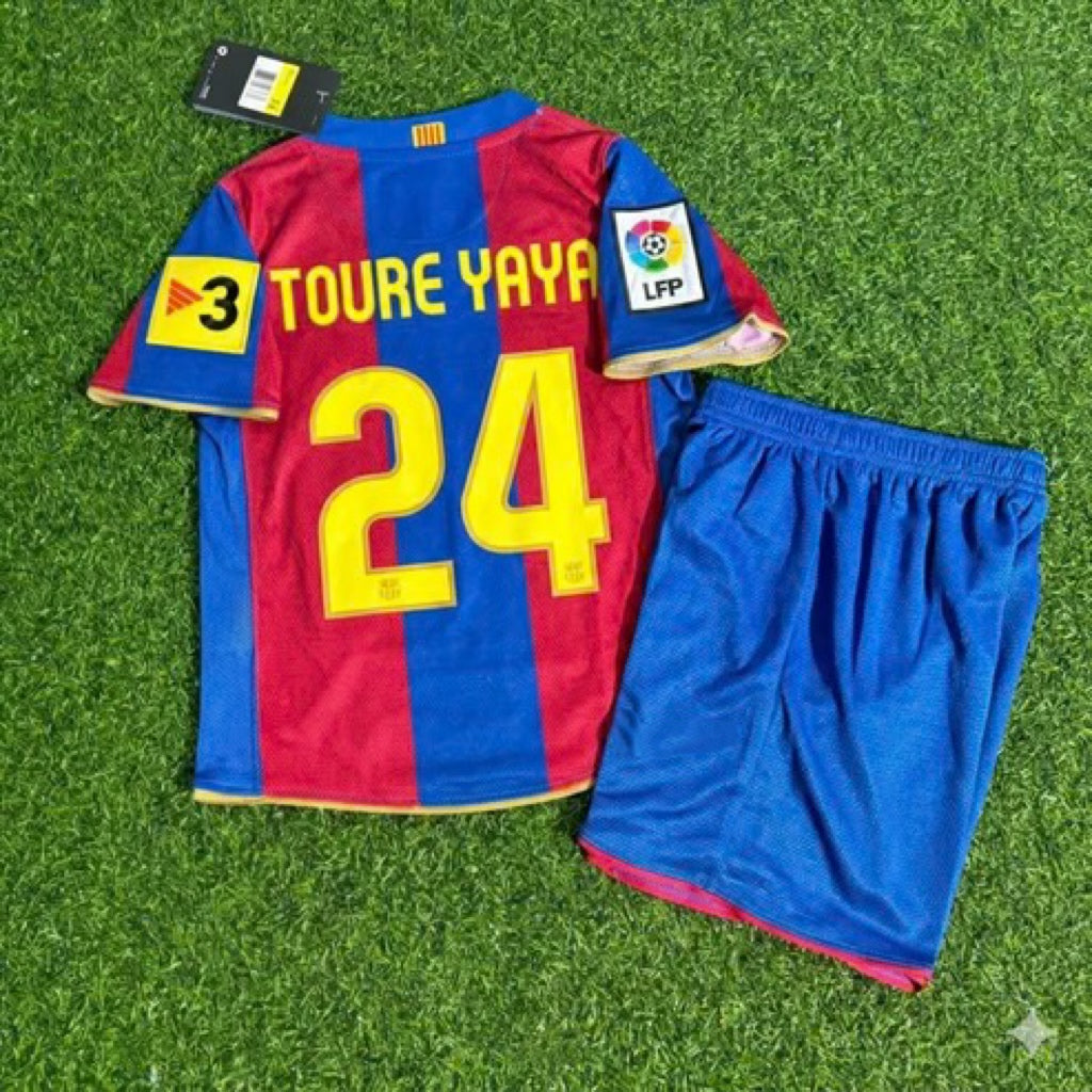 Yaya Touré 24 - Barcelona 2007/2008 Retro-KINDER-Fußballtrikot