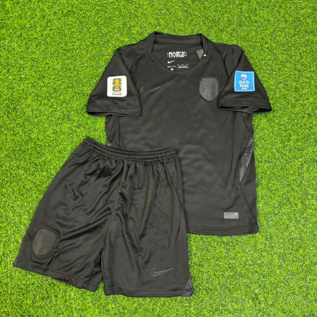 Maillot de football noir enfant Andreas Schjelderup #21 Norvège Coupe du Monde 2026 Extérieur