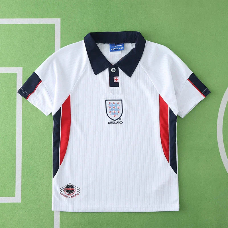England 1998 Home Retro Kids Kit Jersey KinderTrikot Maillot Enfant  Soccer Shirt