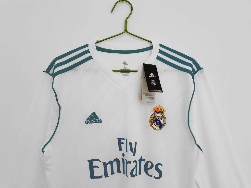 Real Madrid C.F. 2017-2018 Season Home Long Sleeve Retro Football Jersey Trikot Maillot