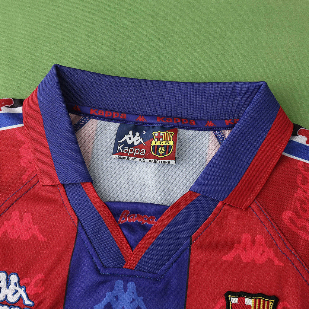 FC Barcelona 1996-1997 Season Home Retro Football Jersey Trikot Maillot