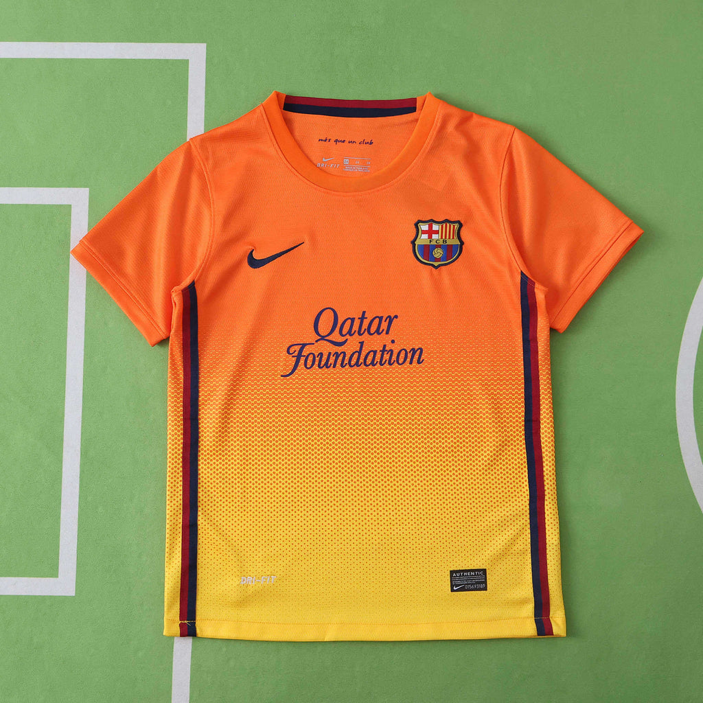 Barcelona 2012-2013 Season Kids Away Orange Retro Football Jersey Trikot Maillot