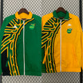 Veste réversible Jamaïque Bob Marley jaune vert, les deux vestes sont de la même taille
