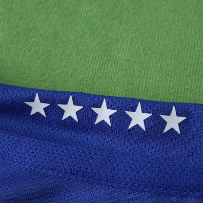 Brazil 2006 Season Away Blue Retro Jersey Trikot Soccer Shirt