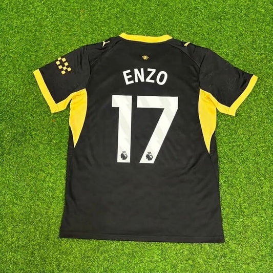 Enzo Fernandes #17 Manchester City Extérieur Noir Nouvelle Saison 2027 Maillot Trikot Maillot de Foot