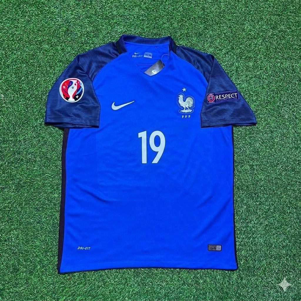 Maillot de football rétro domicile de la France Euro 2016 Bacary Sagna n° 19