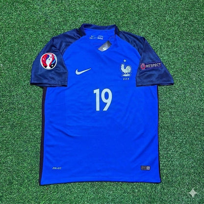 Maillot de football rétro domicile de la France Euro 2016 Bacary Sagna n° 19