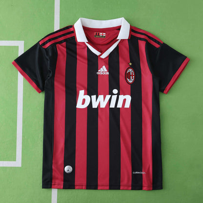 A.C. Milan 2009-2010 Season Retro Home Kids Football Jersey Trikot Maillot