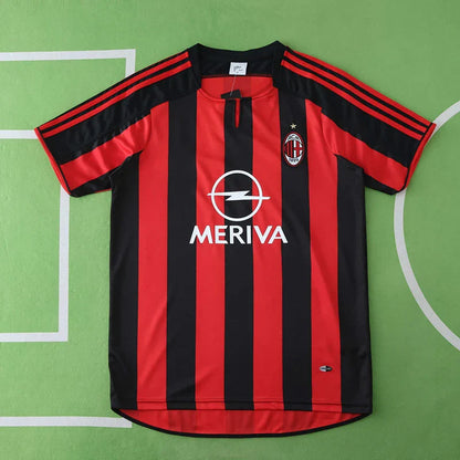 AC Mailand 03/04 Saison Heim Schwarz-Rot Retro Trikot Fußballtrikot