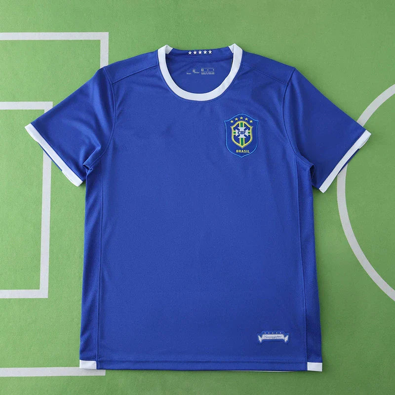 Brazil 2006 Season Away Blue Retro Jersey Trikot Soccer Shirt