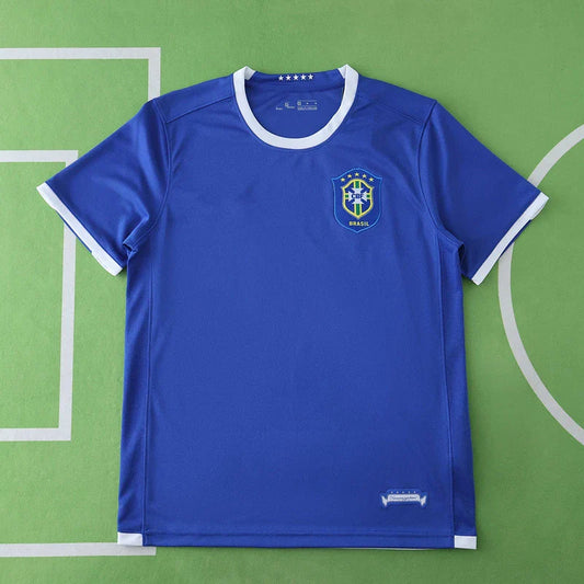 Brazil 2006 Season Away Blue Retro Jersey Trikot Soccer Shirt