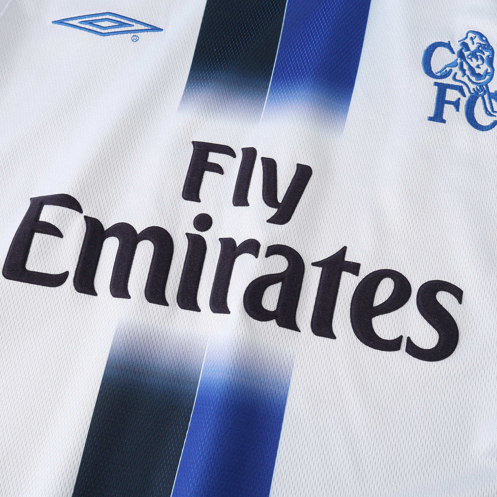 Chelsea 2003-2004 Season Away White Retro  Football Jersey Trikot Maillot