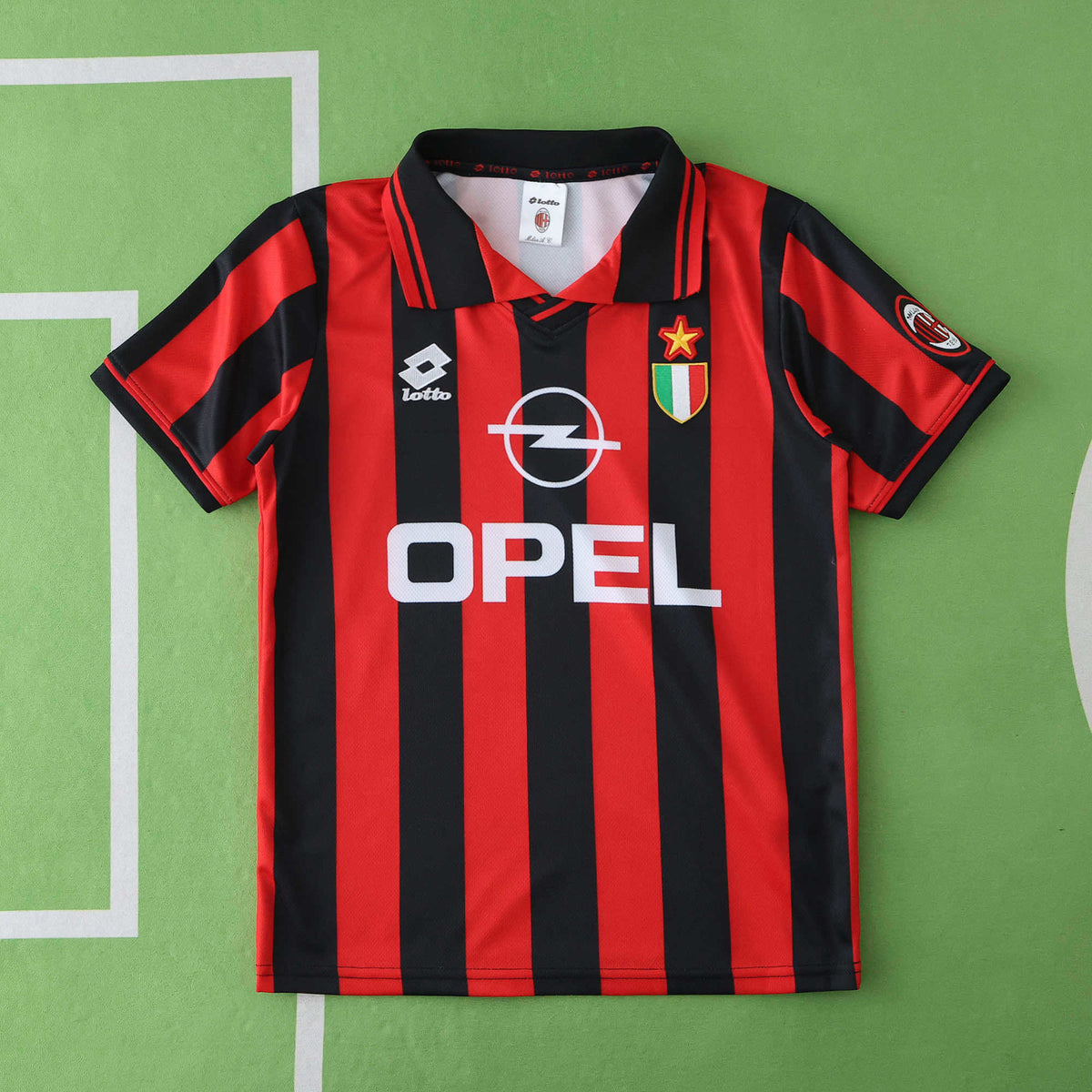 A.C. Milan 1996-1997 Season Retro Home Kids Football Jersey Trikot Maillot
