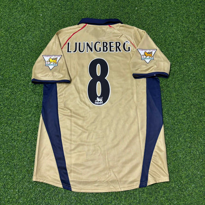 Fredrik Ljungberg #8 Arsenal 2001-2002 Away Golden Kids Retro Football Jersey