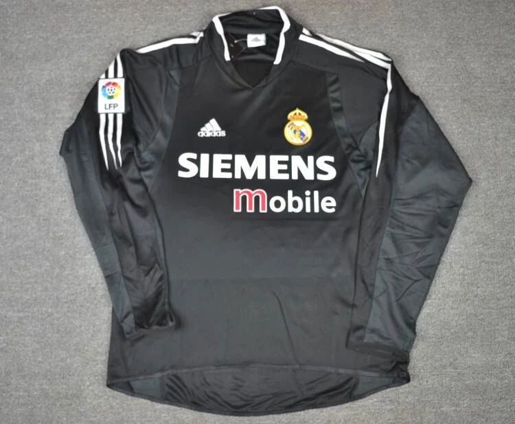 David Beckham #23 Real Madrid 2004-2005 Auswärtstrikot Schwarz Langarm Retro