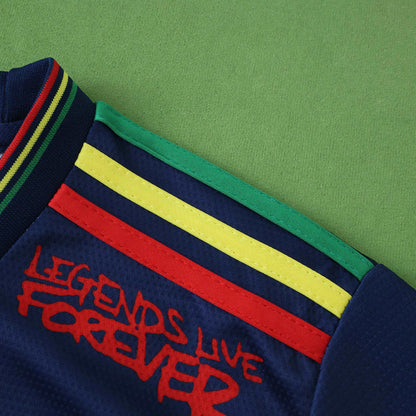 Bob Marley Special Edition Commemorative Navy Blue Retro Jersey Maillot