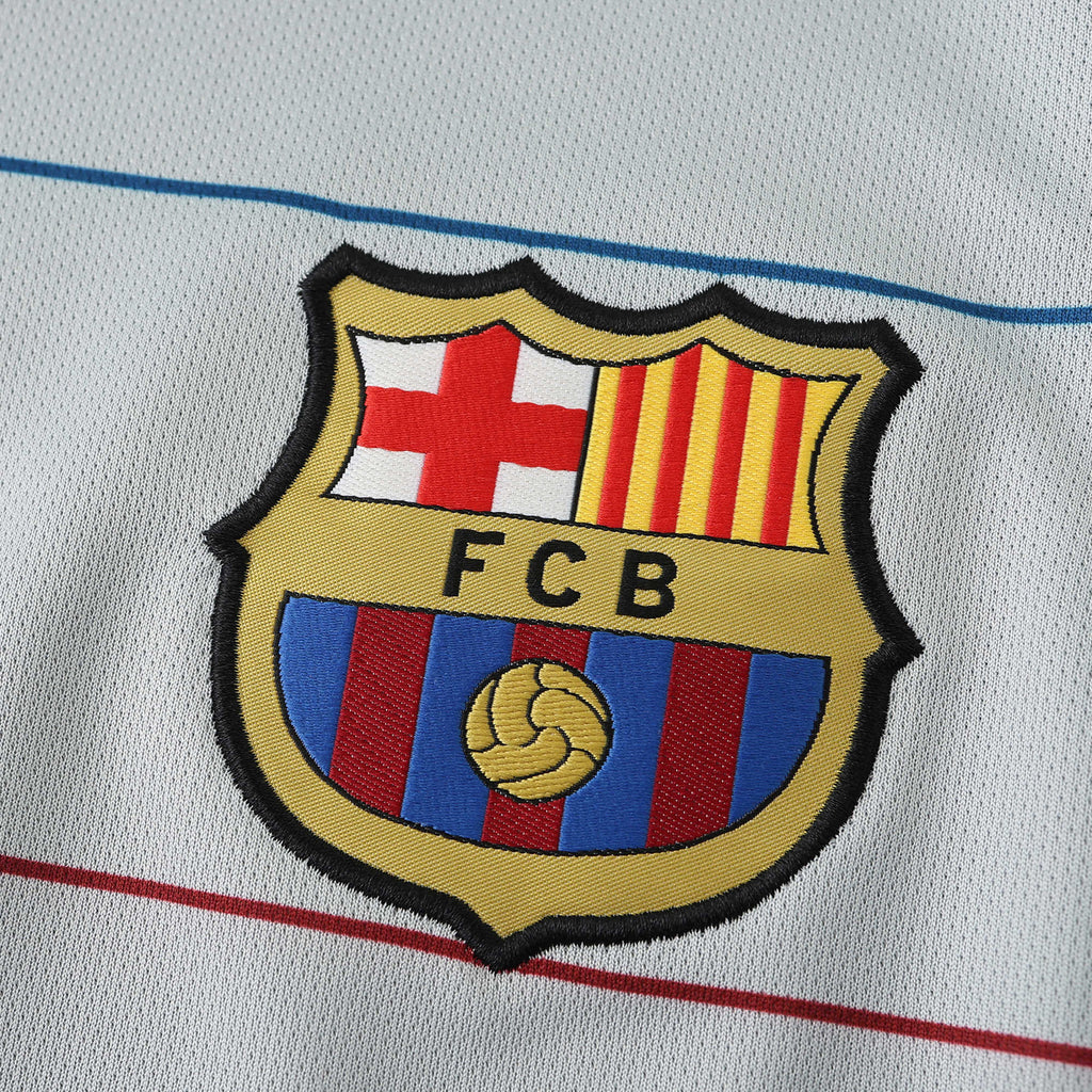 FC Barcelona 2003-2004 Season Away Retro Long Sleeve Football Jersey Trikot Maillot