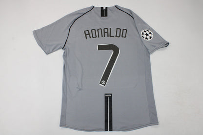 Cristiano Ronaldo Manchester United 2007 2008 Grau Retro Trikot Fußballtrikot