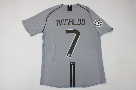 Cristiano Ronaldo Manchester United 2007 2008 Grau Retro Trikot Fußballtrikot