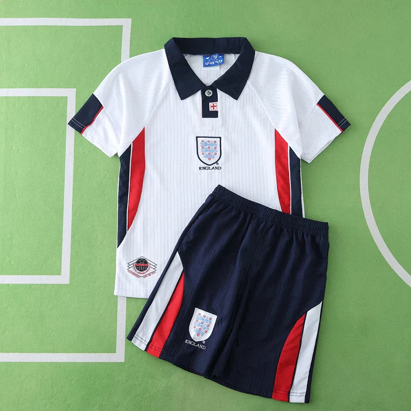 England 1998 Home Retro Kids Kit Jersey KinderTrikot Maillot Enfant  Soccer Shirt