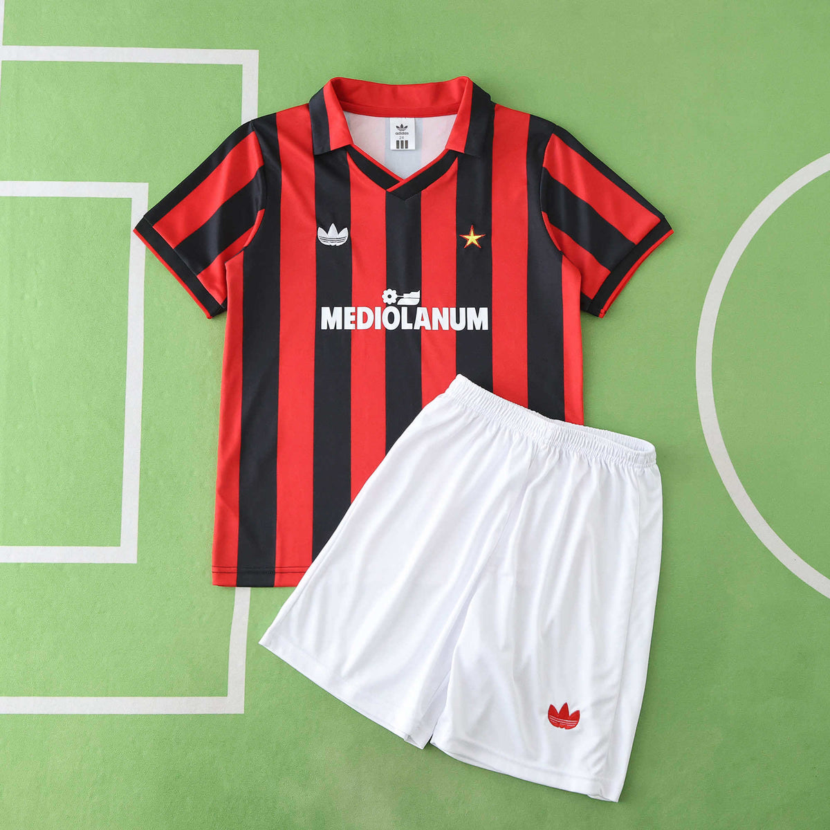 A.C. Milan 1990-1991 Season Retro Home Kids Football Jersey Trikot Maillot