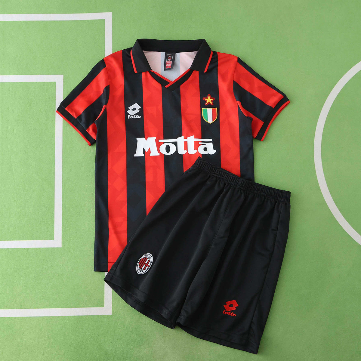 A.C. Milan 1993-1994 Season Retro Home Kids Football Jersey Trikot Maillot